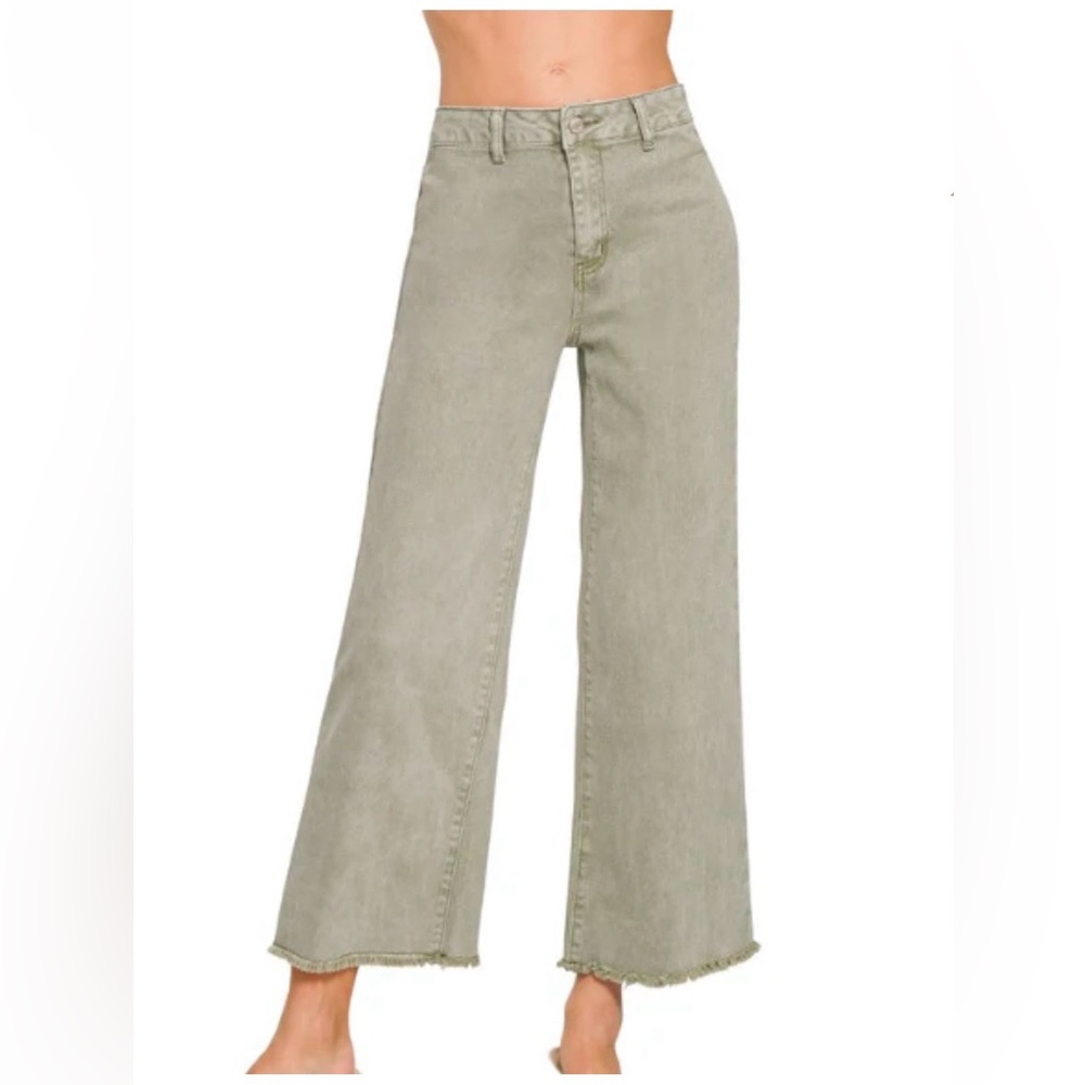 Zenana Olive Flare Jeans